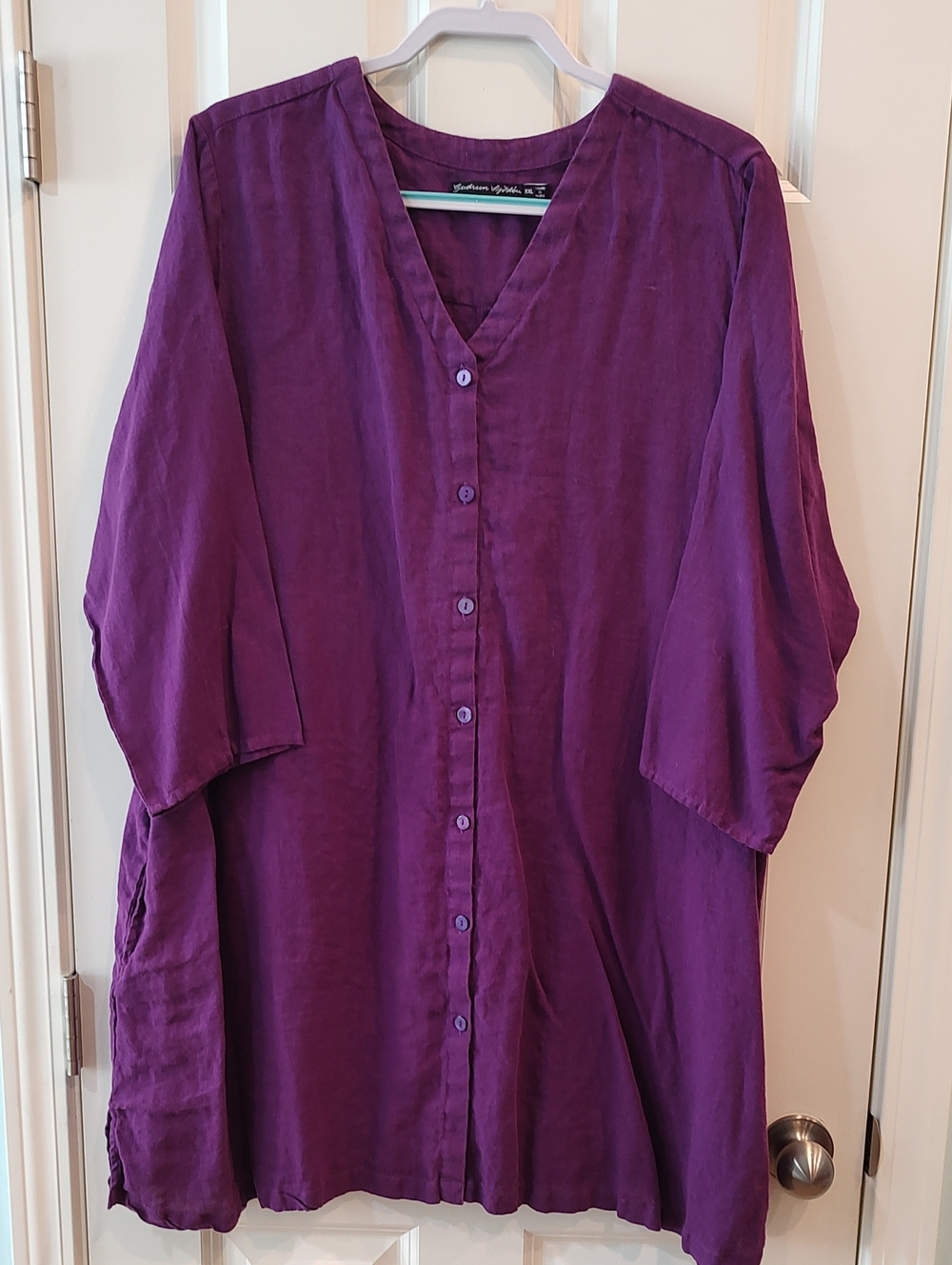 Gudrun Sjoden Deep Purple Button-Front Tunic